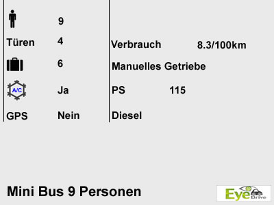 minibus 9 personen de